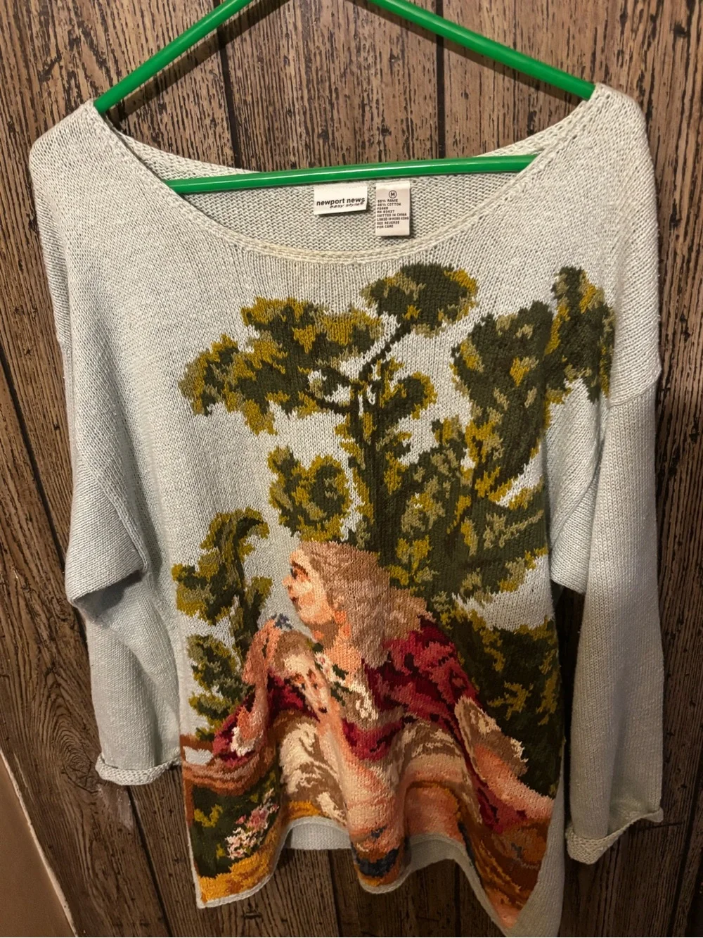 Vintage Sweater Artist with Green and Gold Motif 80’s